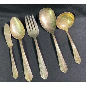 Vintage Marathon 1941 Thalia Silverplate Set of 5 Serving Set Mono D or E